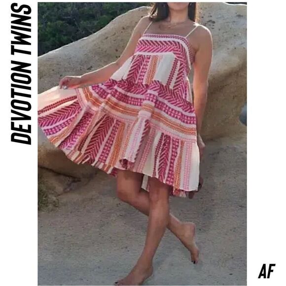 ANTHROPOLOGIE BY DEVOTION TWINS EMBROIDERED MINI DRESS NEW LARGE - Picture 9 of 9